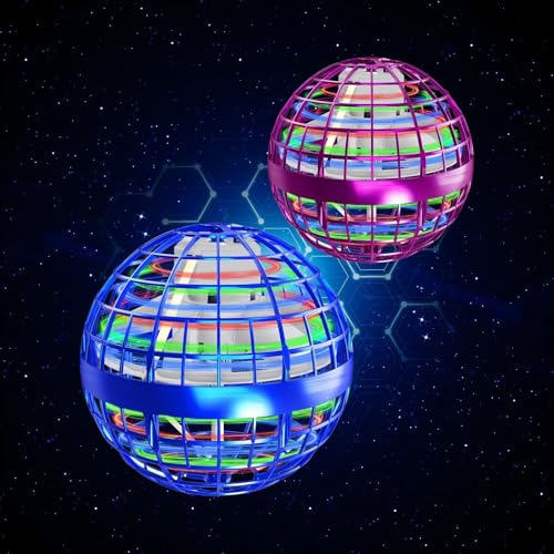 semai Mini Fliegender Ball Magischer Flugball Boomerang Flying Orb Ball mit LED Licht, 360 Flip Orbi Drohne UFO Hover Spinner Innen Außen Spielzeug für Kinder Erwachsene Jungen Mädchen Geschenk