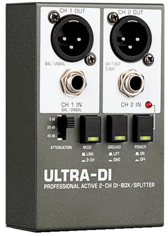 TOBEOME High Frequency Interference for Stage 2-Channel Audio Active DI Box Guitar Instrument for Stage Audio Isolation