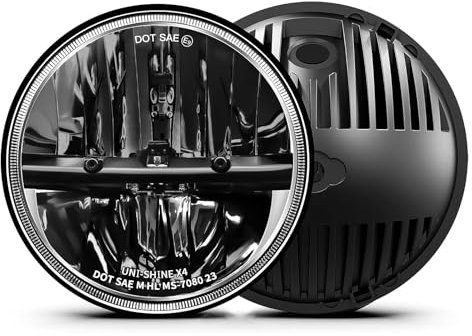 Uni-Light led-scheinwerfer runde 7-zoll-2st cree emark approved 6000k hallo / lo beam-lampe halo für jeep wrangler jk tj lj harley davidson j004-pair j004-pair