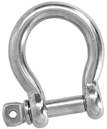 HEAVYTOOL Schäkel geschweift 13mm Edelstahl V4A AISI 316 (2 Stück) Bügelschäkel U-Schäkel Omega-Schäkel D-Bügelschäkel Rundschäkel