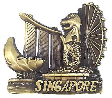 Singapore Metal 3D Fridge Magnet Travel Souvenir Gift Collection,Home & Kitchen Decoration Magnetic Sticker Singapore Refrigerator Magnet