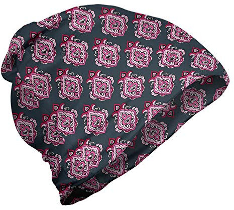 ABAKUHAUS rosa Damast Unisex Beanie, Girly Blumen Victorian, Wandern im Freien, Baby-Rosa-Magenta