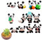Hoshisea 12 STK Mini Panda Figuren, Panda Dekoration, Mini Panda Ornamente, Panda Kuchendeckel, Ornamente für Kinderfeste, Kuchen, Zuhause (Schwarz & Weiß)