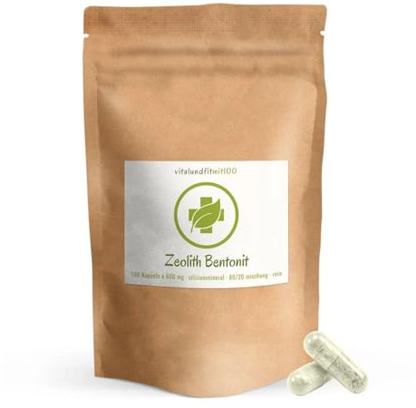 Zeolith-Bentonit Kapseln (Mischung 80/20) - 100 à 600 mg - 100% Natur pur - keine Nanos - ohne Hilfs- und Zusatzstoffe