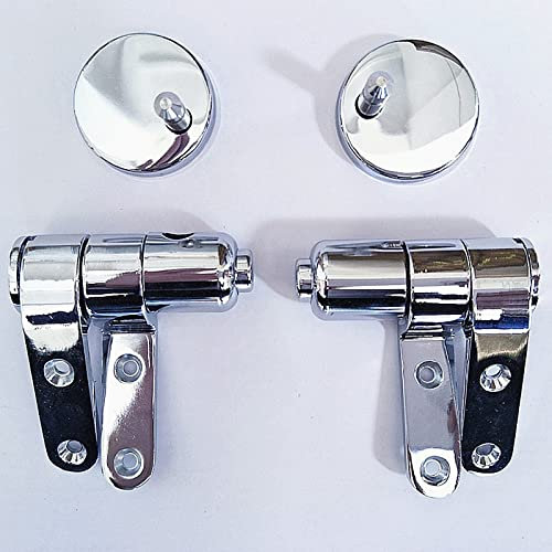 Cfty Scharniere WC-Sitze Slow Drop Quick Release Edelstahl Scharnier WC-Sitze Abdeckung Massivholz Harz Silber Scharnierbeschläge