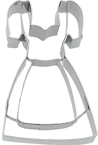 Birkmann, Ausstechform Dirndl, Ausstechform zum Ausstechen und Dekorieren von Plätzchen, Marzipan, Fondant, Edelstahl, spülmaschinengeeignet, Größe:9 cm