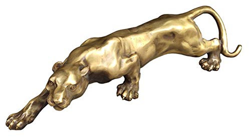 YTOOZ Leopard Statue Dekoration, große Katze Statue Jaguar Skulptur Bronze Kunst Schreibtisch Schreibtisch Dekoration Zubehör Geschenk