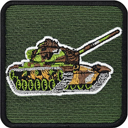 Panzer Aufnäher Premium Tactical Morale Patch Militär Aufbügler gestickt | Soldaten Abzeichen zum annähen/aufbügeln | Military Applique für alle Stoffe | 75x75mm