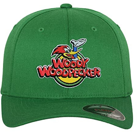 Wonder Woman Offizielles Lizenzprodukt Woody Woodpecker Classic Logo Flexfit Cap (Grün), Klein/Mittel