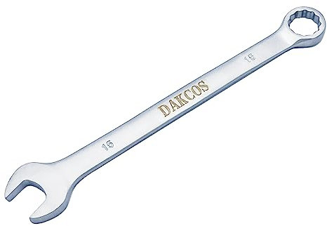 DAKCOS 15mm Metric Combination Spanner Chrome Vanadium Steel Wrench