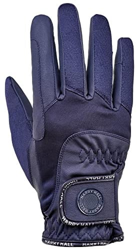 Harry Hall Fully Waterproof Horse Riding Gloves for Women & Men | Comfortable Easy Pull-On Equestrian Winter Autum Warm Gloves with Soft Brushed Lining Perfect for Wet Days | Navy Blue, Size: Large