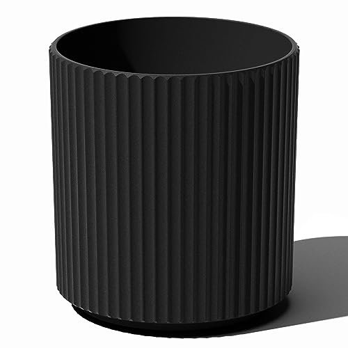 Veradek Round Demi Planter Pots for Indoor / Outdoor Garden Use | Made from Plastic - Concrete Mix with Drainage Holes | Perfect for Small to Large Succulent Plants, Flowers, Modern Interior Plants