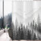Hnmdmyi Duschvorhang Schwarz und Weiß 180x180, Nebliger Wald Berg Ombre Grau Natur Baum Waldland Landschaft Badewanne Vorhang Wasserdicht Polyester Stoff Waschbar Badevorhang für Badezimmer mit Haken