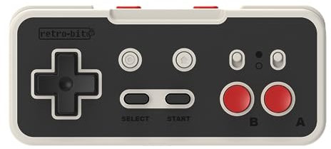 Retro-Bit Origin8 2.4 GHz Wireless Controller For Nintendo Switch & NES - USB & NES receivers included - Classic Grey