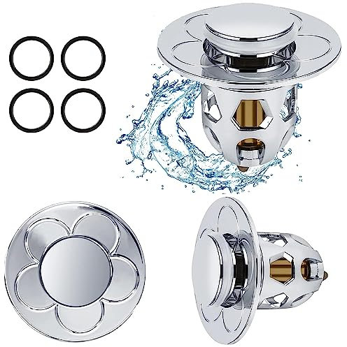 Tohrugue Bouchon Universel de Fuite Tête D'eau Lavabo,Bonde de Lavabo Pop-Up avec Filtre Anti-Clogging,Flitre de Vidange Anti-Bloqué,Bouchon Baignoire pour Lavabo Cuisine,34-40 mm (Argent)