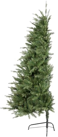 Christmas Tree World | 4ft Artificial Unlit Woodland Pine Half Tree | Natural and Realistic Look with Bushy and Luxury Quality PVC Tips | Easy to Assemble and Take Down | 70cm Diameter