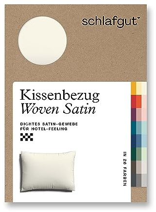 schlafgut Woven Satin Kissenbezug 60x80 cm Yellow Light Uni in Premium Hotelqualität, Kopfkissenbezug einzeln mit 100% weicher Baumwolle