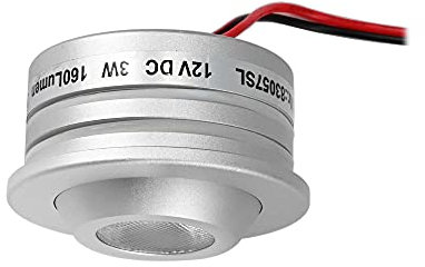 VBLED® Mini LED EinbauspotFisheye Einbaustrahler Silber Schwenkbar - 3W 12VDC warmweiß 3000K160 Lumen Dimmbar - IP20…
