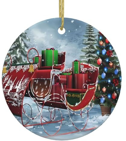 Merry Christmas Santa's Gift Print Personalisierte Weihnachtskugel, Keramik Runde Weihnachten Hängende Ornament, Weihnachtsbaumschmuck Für Freund Freundin Frau Xmas Geschenke