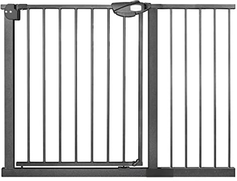 Froadp Griglia di protezione per porta e scale, senza foratura, orientabile su entrambi i lati, per la sicurezza dei bambini e animali domestici, da 105-115 cm, nero