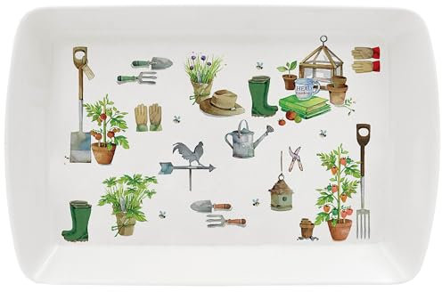Lesser & Pavey Petit plateau de service en mélamine sur le thème du jardin, Vert