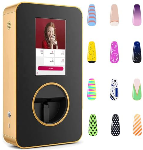 COUCHO Intelligente 3D-Nageldruckermaschine, professioneller digitaler Nail-Art-Drucker, unterstützt WiFi DIY USB, an der Wand montierbarer 10-Zoll-Touchscreen, 2400 DPI hohe Auflösung