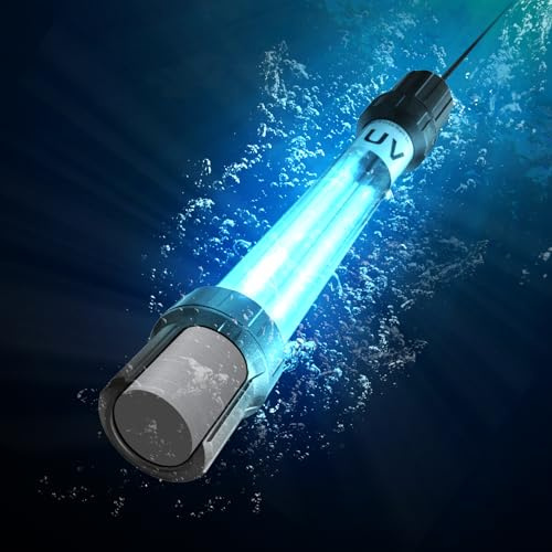 coospider-repta Luz UV de acuario de 18 W para 100-1000 galones, clarificador de agua UV para estanque Koi, piscina, spa, tanque de peces grande