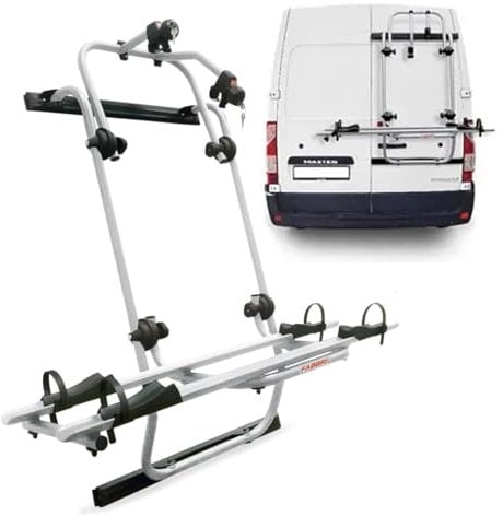 PORTABICI POSTERIORE PER VAN E CAMPER COMPATIPILE CON MASTER DAL 2012 AL 2023 (ALLUMINIO)