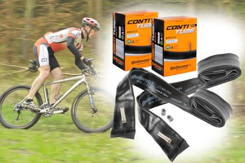 2 Fahrrad Schlauch 27.5 Zoll, Continental 27.5 x 1.75-2.5 MTB 47-584 bis 62-584 Auto-Ventil 40mm AV, Schraderventil