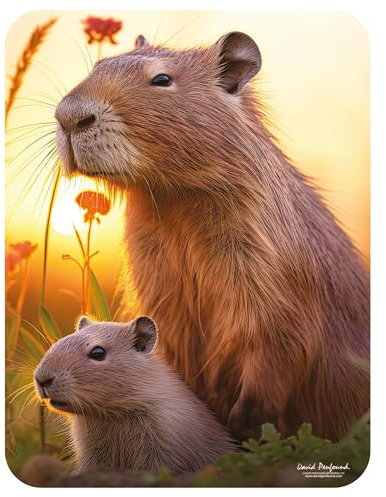 3D LiveLife Magnet - Cute Capybaras from Deluxebase. Lenticular 3D Capybara Fridge Magnet. Magnetic decor for kids and adults with artwork licensed from renowned artist, David Penfound