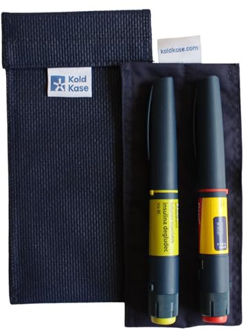 Kold Kase - Nevera Portátil para Insulina | Azul | Estuche Isotérmico sin Electricidad | Ideal para Dos Plumas de Insulina | Reutilizable y Compacto