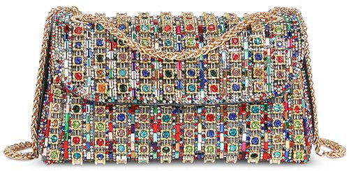 DEEVORCA Damen Umhängetasche Bußgeld Schultertasche Damen Kette Umhängetasche Flip Cover Design Verabredungen Messenger Tasche Damen Kuriertasche Crossbody Tasche Wasserdicht PU Leder Mehrfarbig