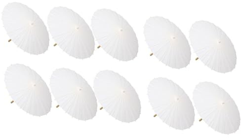 Remingtape 10 Stück Papier-Sonnenschirme für Hochzeiten, Geschenke, Bambus-Schirme für Brautparty-Mittelstücke, Foto-Requisiten, 59,4 cm