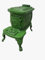Nostalgia Poêle à bois en fonte, poêle à bois de camping, petit poêle portable en fonte, idéal pour les petites maisons, chauffage de maison avec bois et charbon – 2,5 kW – Vert, 50 kg