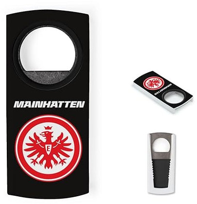Eintracht Frankfurt Fanartikel Flaschenöffner personalisiert mit Namen I Lizenziertes SGE Accessoire mit offiziellem Logo in Rot Weiß Schwarz I Geschenk für Fußballfans