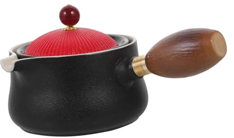 Cabilock Tetera con Asa Lateral Y Rotación de 360° Tetera de Cerámica para Sopa