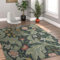 Via Vela Teppich im Landhausstil 180x240cm - Retro Pflanzenblätter Farbige Blumen Maschinenwaschbar Weicher Rutschfester dünner Teppich mit niedrigem Flor für das Esszimmer