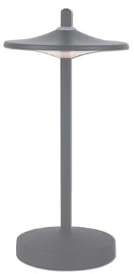 Müller-Licht LED-Tischleuchte Lily Gray für Innen- und Außenbereich mit integriertem Akku, warmweißes Licht (3000 K), Helligkeit stufenlos dimmen mit Touch-Schalter, IP54 Wasser- und Staubgeschützt