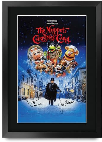 HWC Trading The Muppet Christmas Carol (1992) Geschenke Geduckter Poster Signiertes Autogramm Foto für Fans von Film Memorabilien - A3 Gerahmt