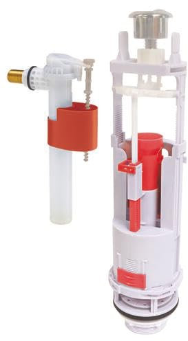 SOMATHERM FOR YOU, Mecanismo WC con doble pulsador NF y válvula lateral, fácil de instalar, ajustable de 190 a 300 mm, junta de silicona anti-cal, 10 años de garantía