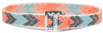 Nato Cuff - Bracelet Ruban Ethnique 10mm - Fait Main en France Bijou Homme ou Femme Ajustable (Quito)