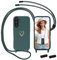 Handyband für Samsung Galaxy A55 5G Hülle mit Band, MoEvn Necklace Handyhülle mit Kordel für zum Umhängen Herz Muster Silikon Case Stoßfeste Schutzhülle mit Abnehmbar Kette für Samsung A55, Grün