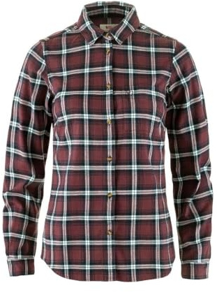 Fjällräven Damen Övik Flannel Hemd, Port/Breeze Blue, XXL