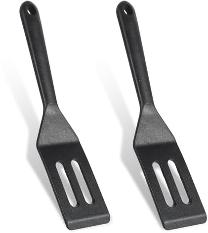 Bewudy Lot de 2 mini spatules en silicone anti-adhésives pour la cuisine - Spatules à omelette pour la cuisson des œufs, des hamburgers, des pizzas, des steaks, des omelettes et des crêpes