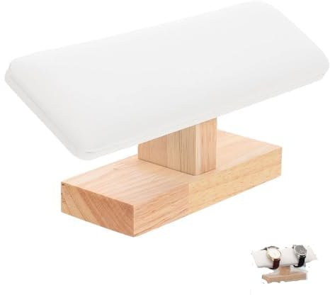 YANGWEN Uhrenständer Aus Holz, Schmuckständer Aus Holz Und Leder, Schmuckhalter Für Den Heimgebrauch Display Einzelhandel, Weiß