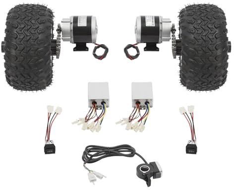 Brushless Motor Kit, Elektro-Strandroller Doppelradsatz,Daumenhebel,Vakuum-Reifen,10km Geschwindigkeit,für kleine Go-Karts, Senioren-Mobilitätsroller geeignet,370rpm (36V 350W)