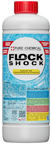 CHOSA Flock Shock Poolklar Flockungsmittel Pool Flüssig 1 l | Cristal Klareffekt Pool & Whirlpool in 2 bis 6 Std, Zerfallsfreie Flocken, Gegen Trübes Wasser, Auch für Kartuschenfilter
