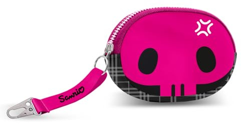 Hello Kitty Kuromi Skull-Porte-Monnaie Pill, Noir, 12,5 x 9 cm