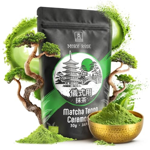 Mary Rose Ceremonial Grade Matcha Powder 30g – Japanese Matcha Tea Organic First Harvest, Premium Stone Ground Green Tea for Koicha & Usucha