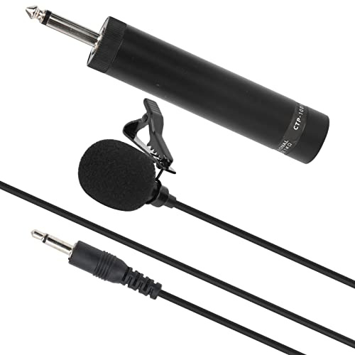 SPYMINNPOO Black Lapel - Microfono lavalier per sassofono, professionale, con cavo, per musicisti, con cavo da 10 m (5 metri di lunghezza)